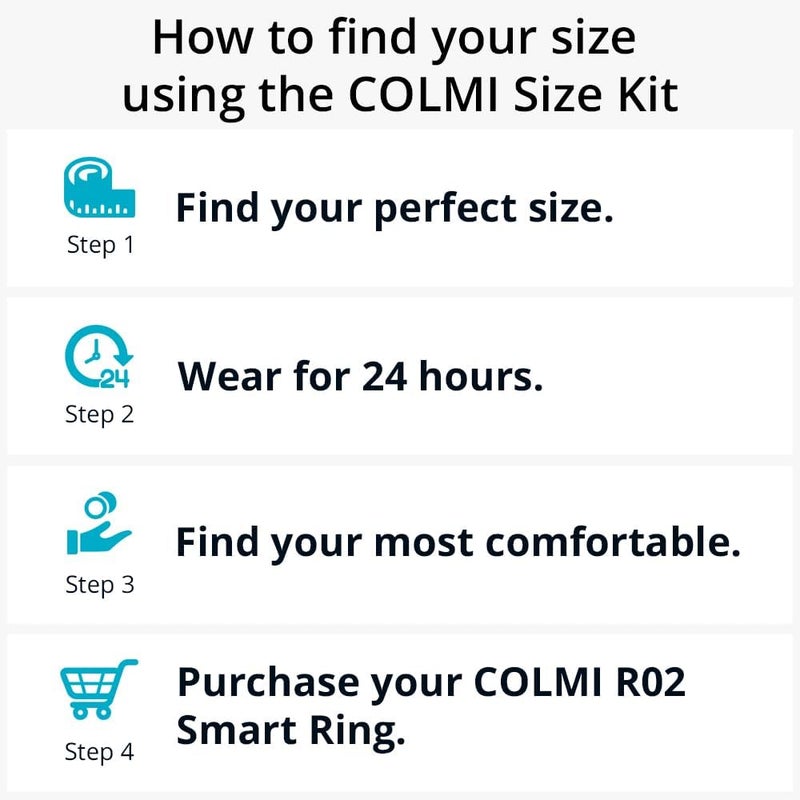 ColMi R02 Smart Ring, a Smart Ring for Women and Men, Supports Heart Rate, Blood Oxygen, Sleep Health Monitoring, Size First Sizing Kit. (Includes Ring Sizer Only) - Image 3